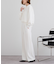 Vネックトップス×パンツ/ボンディングセットアップ