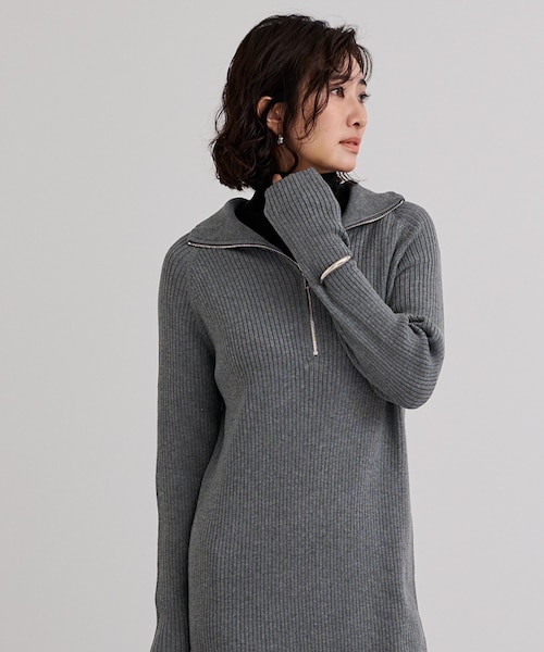ZIPデザインニットワンピース｜ユアーズの通販｜&mall（アンド