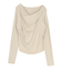 オフショルダーリブニットトップス