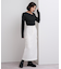 アシンメトリーネックリブニット