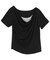 オフショルダーハーフスリーブレースドッキングTシャツ