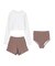 3点セット/ショートパンツ×カップ付長袖ビキニ/水着