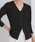 Vネックリブ釦ニットカーディガン