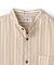 ストライプバンドカラー半袖シャツ