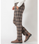 【TESSUTI DI SONDRIO/テッスーティ・ディ・ソンドリオ】メランジチェック ストレッチパンツ　fabric made in italy