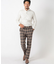 【TESSUTI DI SONDRIO/テッスーティ・ディ・ソンドリオ】メランジチェック ストレッチパンツ　fabric made in italy