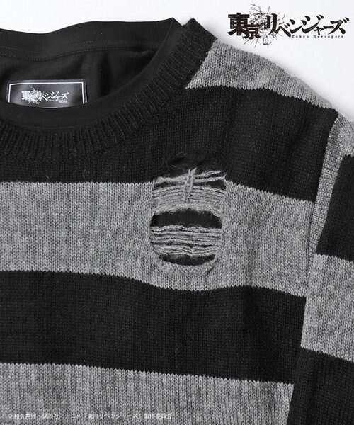 未使用　東京リベンジャーズ ✕ RATTLE TRAP 場地圭介 ニット M 東京リベンジャーズ」 RATTLE TRAP コラボアイテム 場地圭介グランジ