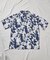 水彩柄総柄プリントオープンカラー半袖シャツ