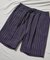 綿麻ストライプショートパンツ