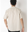オリエンタルジャガードストライプ半袖シャツ　fabric made in japan