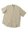 オリエンタルジャガードストライプ半袖シャツ　fabric made in japan