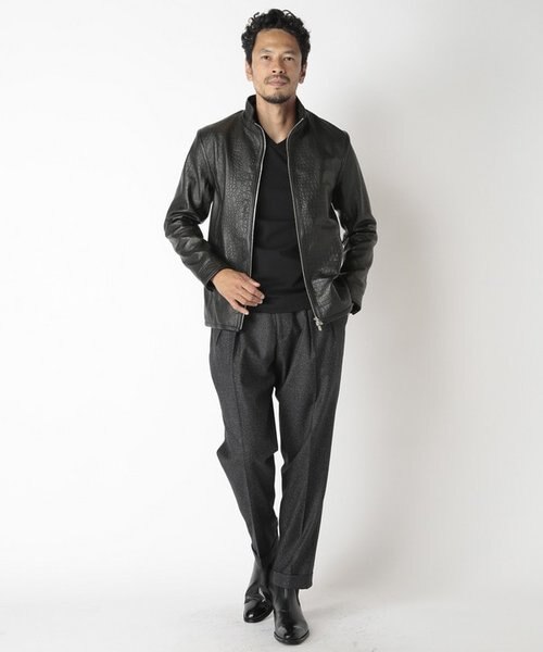 URBAN RESEARCH ダブルジップ ラムレザー ライダース ジャケット