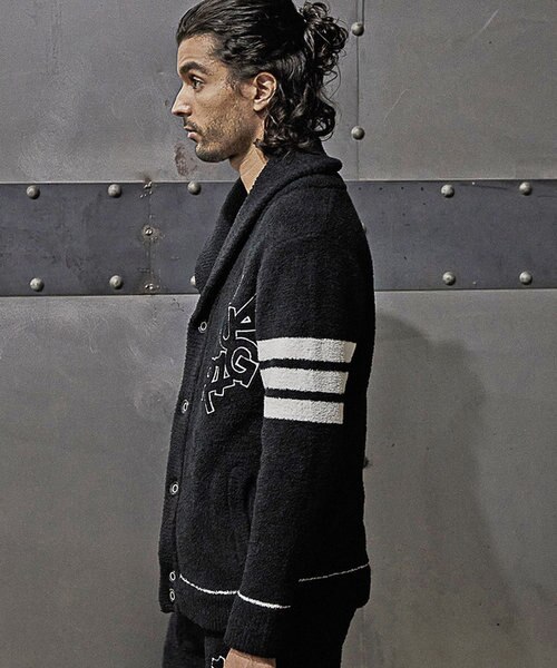 1PIU1UGUALE3 RELAX ×JUST PLAY】 SLEEVE LOGO KNIT CARDIGAN