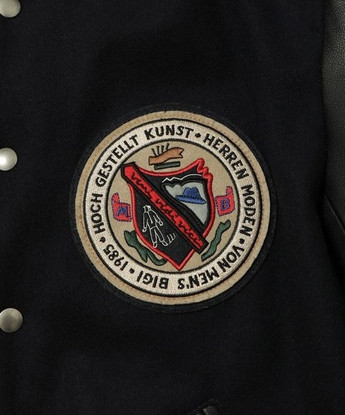 メンズビギ 復刻デザイン ウールスタジャン サイズ4 黒 ブラック