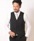 【スリーピース対応】サージ綾ブラック無地ベスト