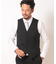 【スリーピース対応】サージ綾ブラック無地ベスト