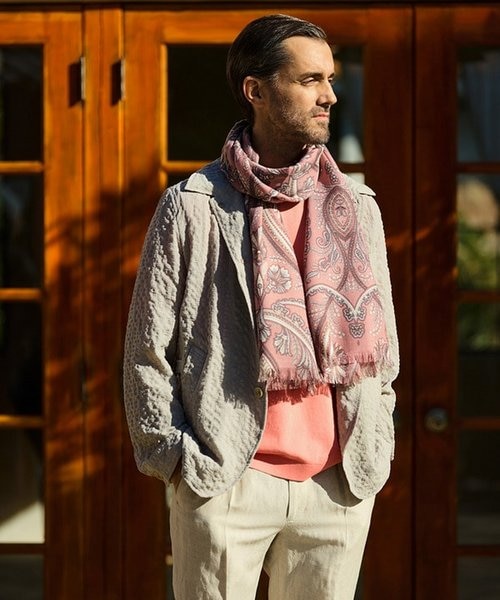 ペイズリー柄ストール made in italy｜メンズビギの通販｜&mall