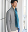 ポリエステルニットスタンドカラージャケット