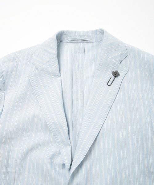 LARDINI(ラルディーニ)】コットンリネンドビーストライプジャケット