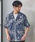 ボタニカル柄プリントオープンカラーシャツ