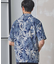 ボタニカル柄プリントオープンカラーシャツ