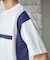 ポンチ×梨地Wフェイス切替Tシャツ