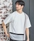ポンチ×梨地Wフェイス切替Tシャツ