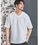 タックジャガードVネックTシャツ
