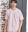 タックジャガードVネックTシャツ
