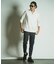 ダイヤ柄シャーリング七分袖スキッパーシャツ
