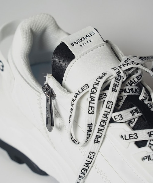 1PIU1UGUARE3別注】バイカラーサイドZIPスニーカー｜メンズビギ