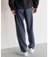 ポリエステルギャバジンワンタックセミテーパードパンツ