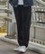 ポリエステルギャバジンワンタックセミテーパードパンツ
