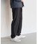 ポリエステルギャバジンワンタックセミテーパードパンツ