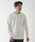バスケット柄 ジャガード 異素材 ドッキング クルーネック Tee