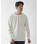 バスケット柄 ジャガード 異素材 ドッキング クルーネック Tee