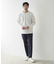 バスケット柄 ジャガード 異素材 ドッキング クルーネック Tee