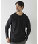 バスケット柄 ジャガード 異素材 ドッキング クルーネック Tee