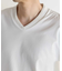 クールビズ ジャケットの衿を汚さない シルケットポンチ Vネック テーラーT　ジャケットインナー専用Tシャツ