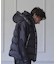 1PIU1UGUALE3 別注フード取り外しWater Proof logo zipスタンドダウンベスト