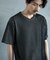 ランダムテレコ フェイクレイヤード VネックTシャツ