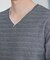 タックジャガードVネックTシャツ