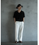 リネン混ワンタックワイドテーパードパンツ