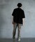 リネン混ワンタックワイドテーパードパンツ