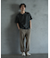リネン混ワンタックワイドテーパードパンツ