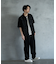 リネン混ワンタックワイドテーパードパンツ