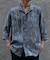 総柄シアージャカード7分袖オープンカラーシャツ