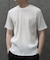 リネンブレンド楊柳リブネックTシャツ