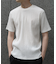 リネンブレンド楊柳リブネックTシャツ