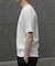 リネンブレンド楊柳リブネックTシャツ